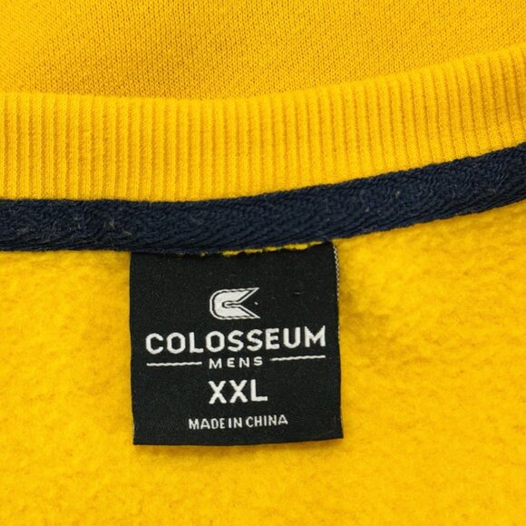 West Virginia Mountaineers Embroidered Sweatshirt Mens XXL Yellow Colosseum - Picture 6 of 9